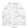 Monochrome Watercolor Woodland Baby Car Seat Cover