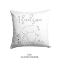 Monochrome Watercolor Deer Personalized Pillow