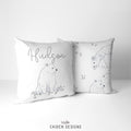 Monochrome Watercolor Bear Personalized Pillow