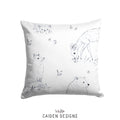 Monochrome Watercolor Deer Personalized Pillow