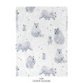Monochrome Watercolor Mama Bear Baby Blanket