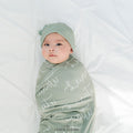 Script Personalized Name Knit Baby Swaddle Blanket