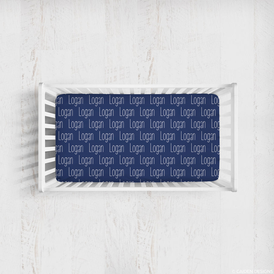 Narrow Personalized Name Crib Sheet