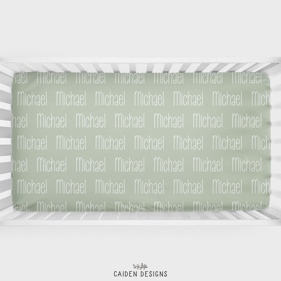 Narrow Personalized Name Crib Sheet