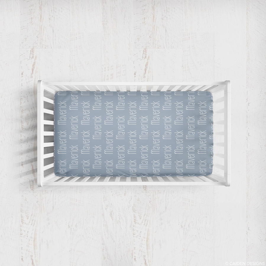 Narrow Personalized Name Crib Sheet