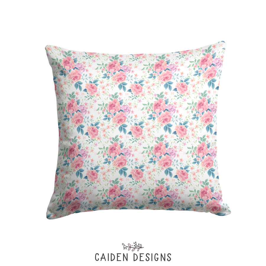 Olivia Floral Personalized Pillow