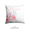 Olivia Floral Personalized Pillow