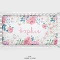 Blush Watercolor Floral Personalized Crib Sheet