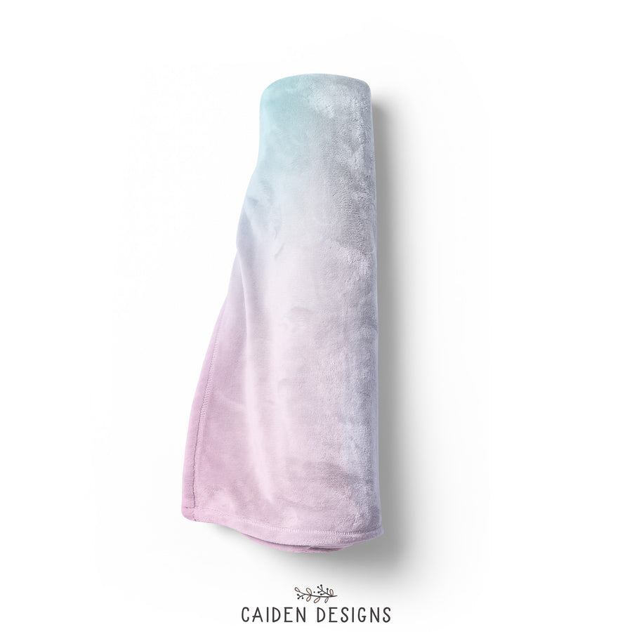 Pastel Rainbow Ombre Personalized Baby Blanket