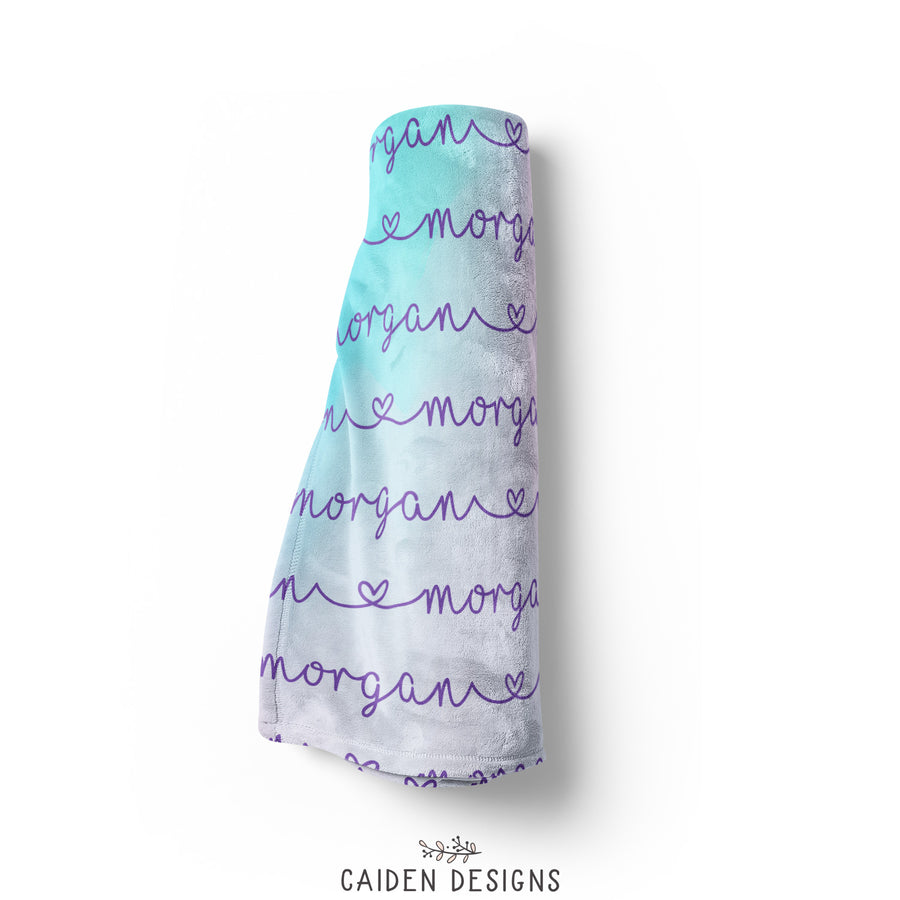 Pastel Rainbow Ombre Personalized Baby Blanket