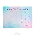 Pastel Rainbow Personalized Baby Milestone Blanket