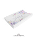 Pastel Watercolor Flowers Personalized Changing Pad Cover