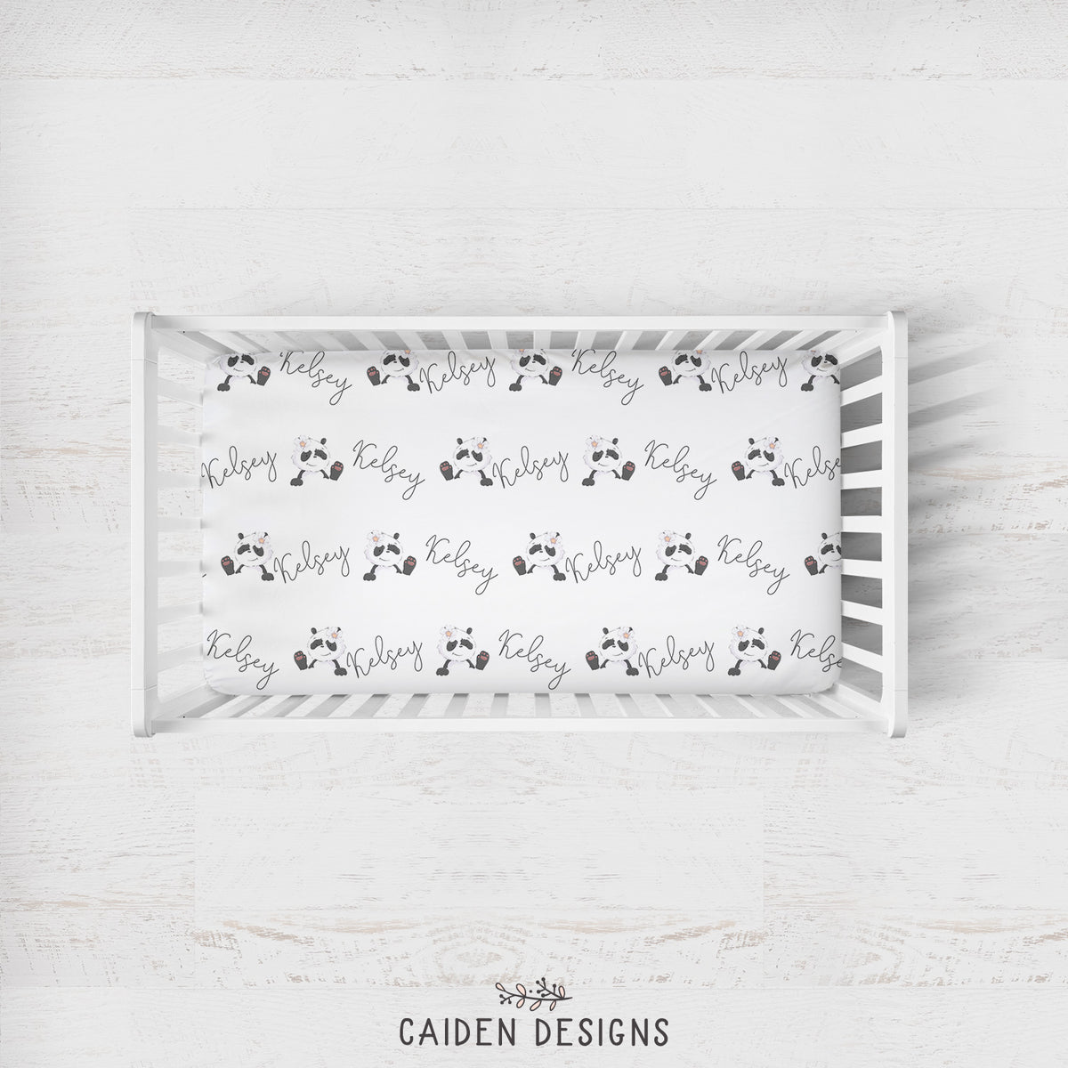 Panda Personalized Crib Sheet