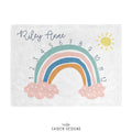 Scandinavian Rainbow Personalized Baby Milestone Blanket