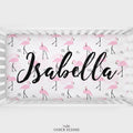 Pink Flamingo Personalized Crib Sheet