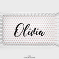 Pink Polka Dots Personalized Crib Sheet