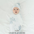 Monochrome Watercolor Polar Bear Baby Swaddle Blanket