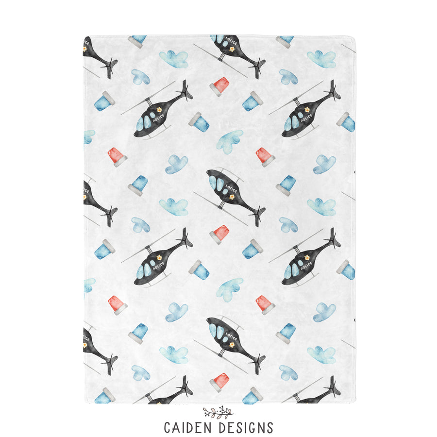 Police Helicopter Personalized Blanket