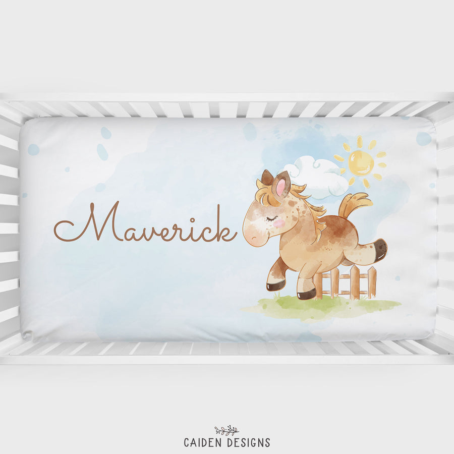 Pony Personalized Crib Sheet