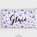 Purple Butterflies Personalized Crib Sheet