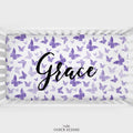 Purple Butterflies Personalized Crib Sheet