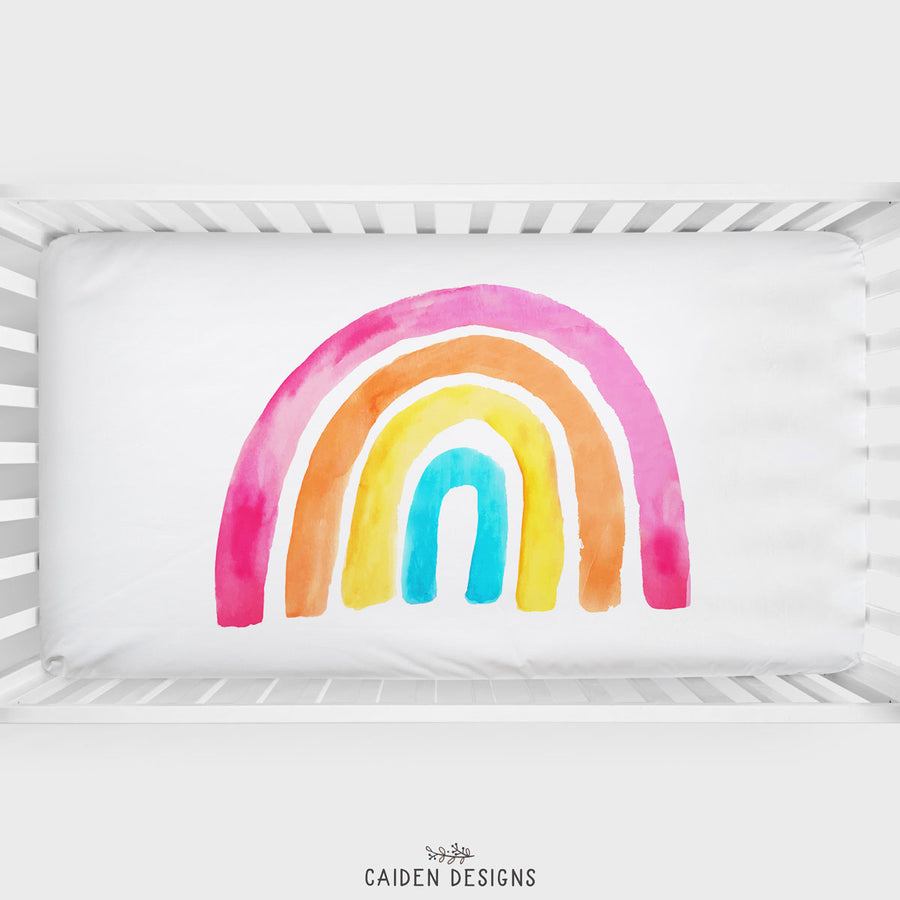 Rainbow Baby Personalized Crib Sheet