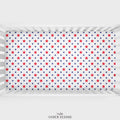 Red and Blue Stars Personalized Crib Sheet