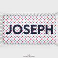 Red and Blue Stars Personalized Crib Sheet