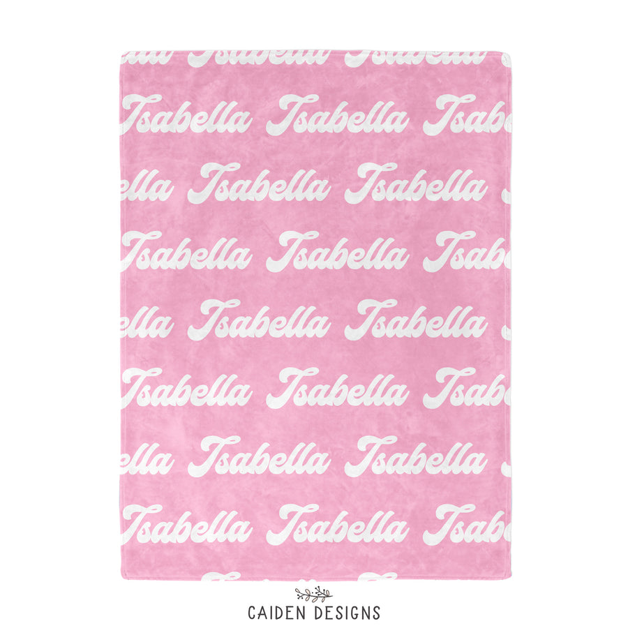 Retro Personalized Name Blanket