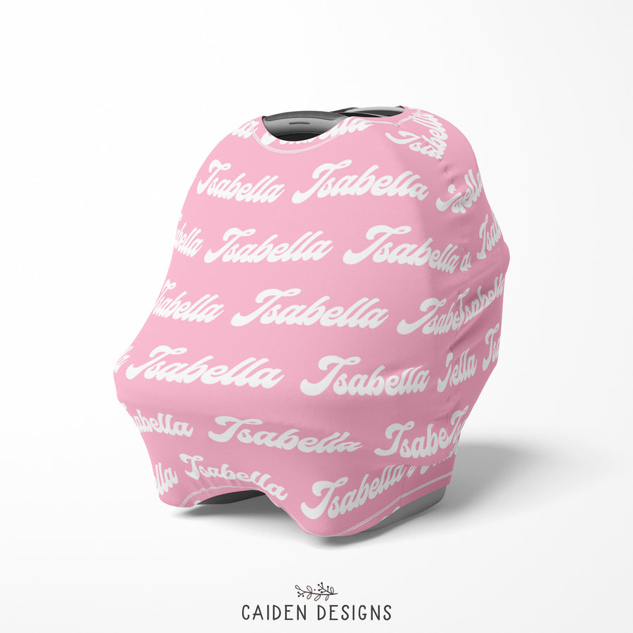 Retro Name Personalized Multi-Use Baby Car Seat Cover