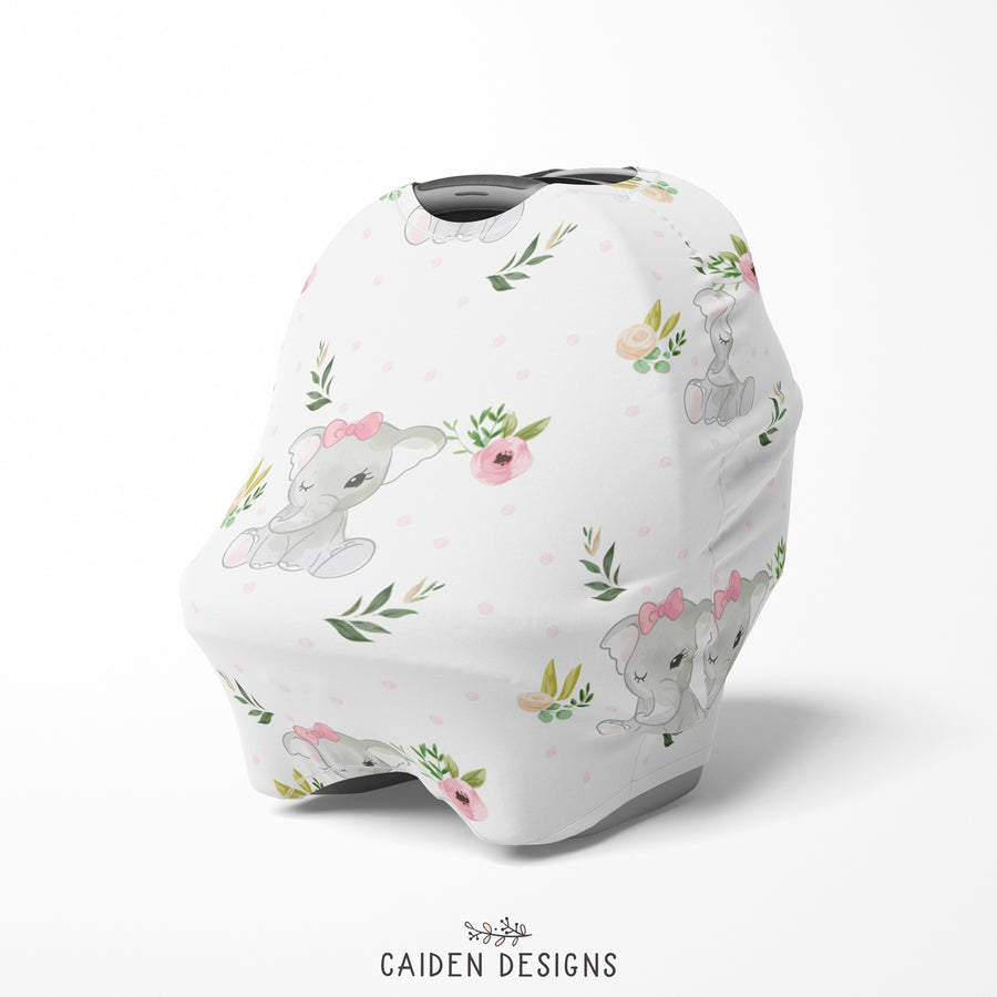Rosey Elephant Multi-Use Baby Car Seat Cover