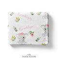 Rosey Elephant Personalized Baby Blanket