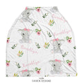 Rosey Elephant Personalized Multi-Use Baby Car Seat Cover