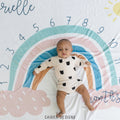 Scandinavian Rainbow Personalized Baby Milestone Blanket