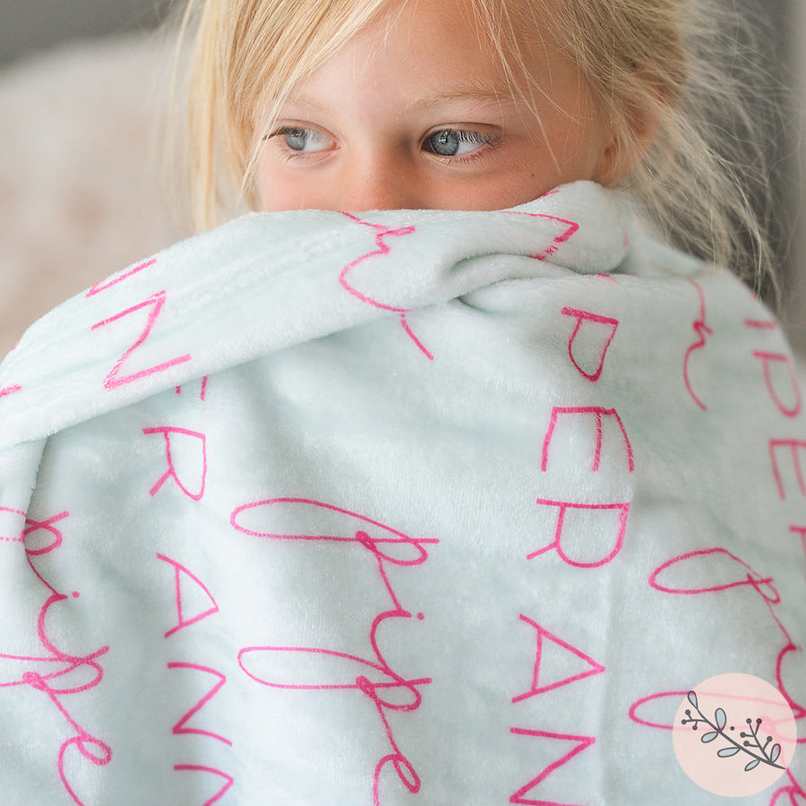 Script + Block Name Personalized Blanket