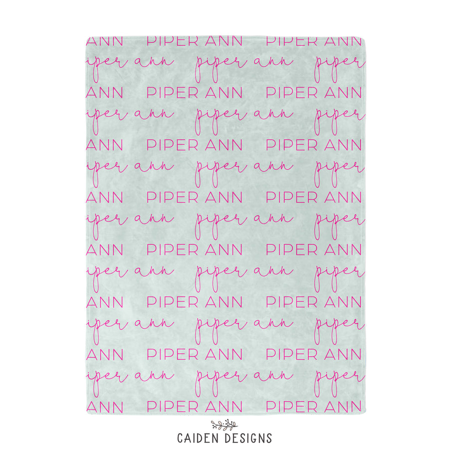 Script + Block Name Personalized Blanket