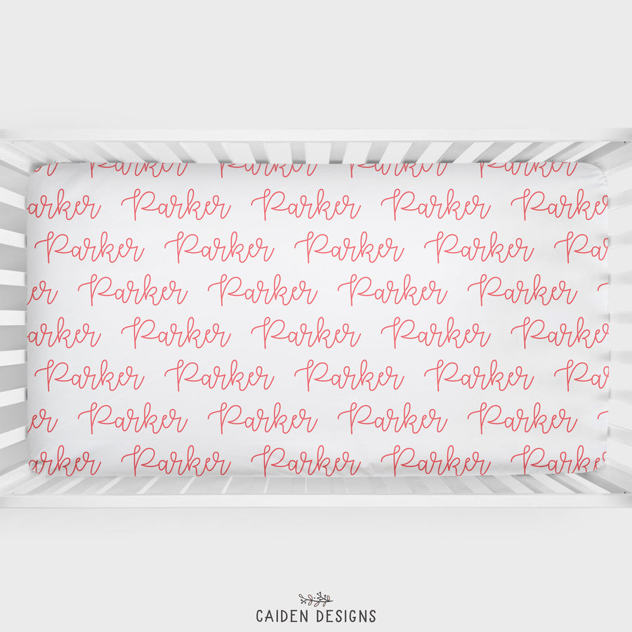 Script Personalized Name Crib Sheet