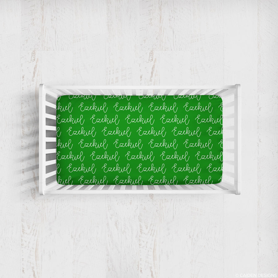 Script Personalized Name Crib Sheet
