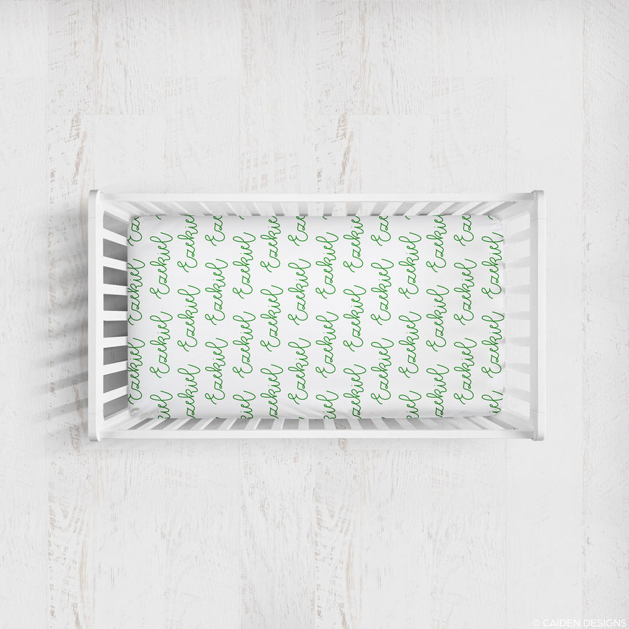 Script Personalized Name Crib Sheet