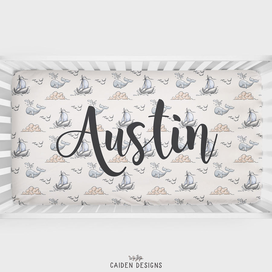 Sea Life Personalized Crib Sheet