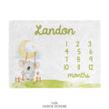 Swinging Koala Personalized Baby Milestone Blanket