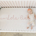 Swirly Name Personalized Crib Sheet