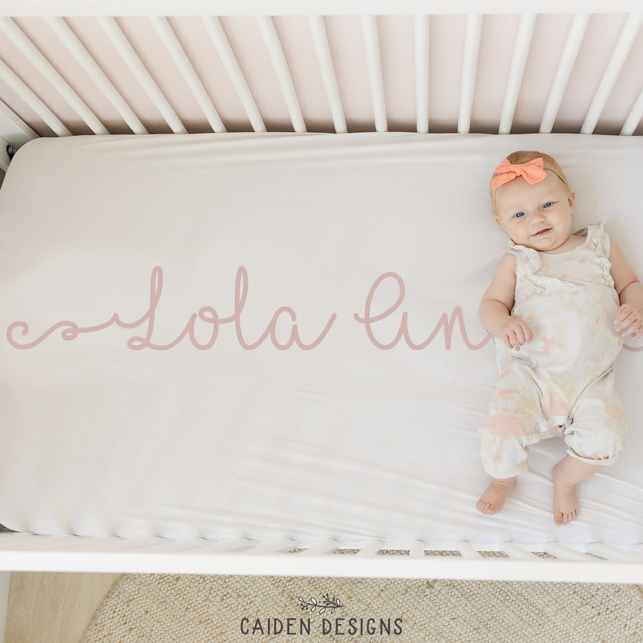 Swirly Name Personalized Crib Sheet
