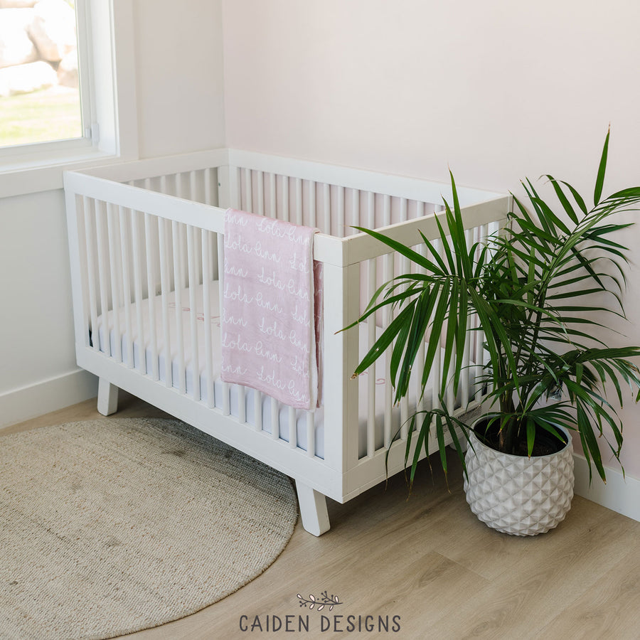 Swirly Name Personalized Crib Sheet