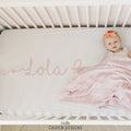 Swirly Name Personalized Crib Sheet