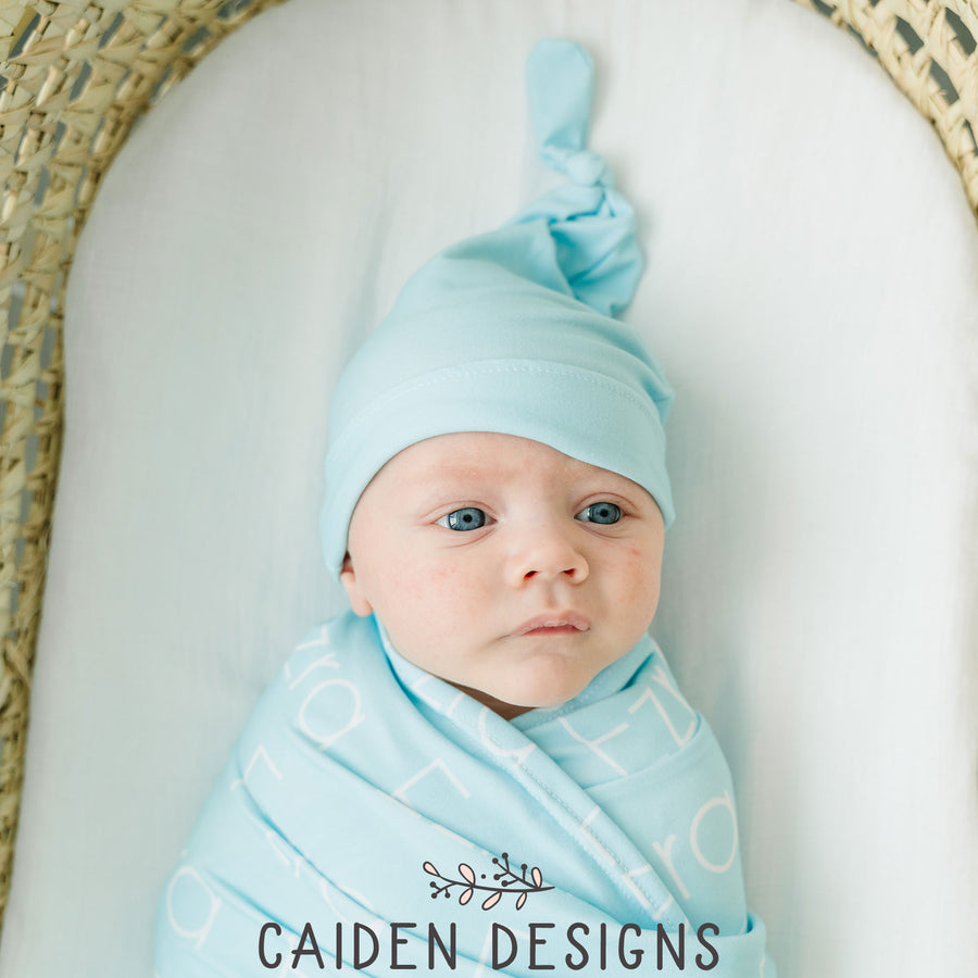 Thin Block Personalized Name Baby Swaddle Blanket