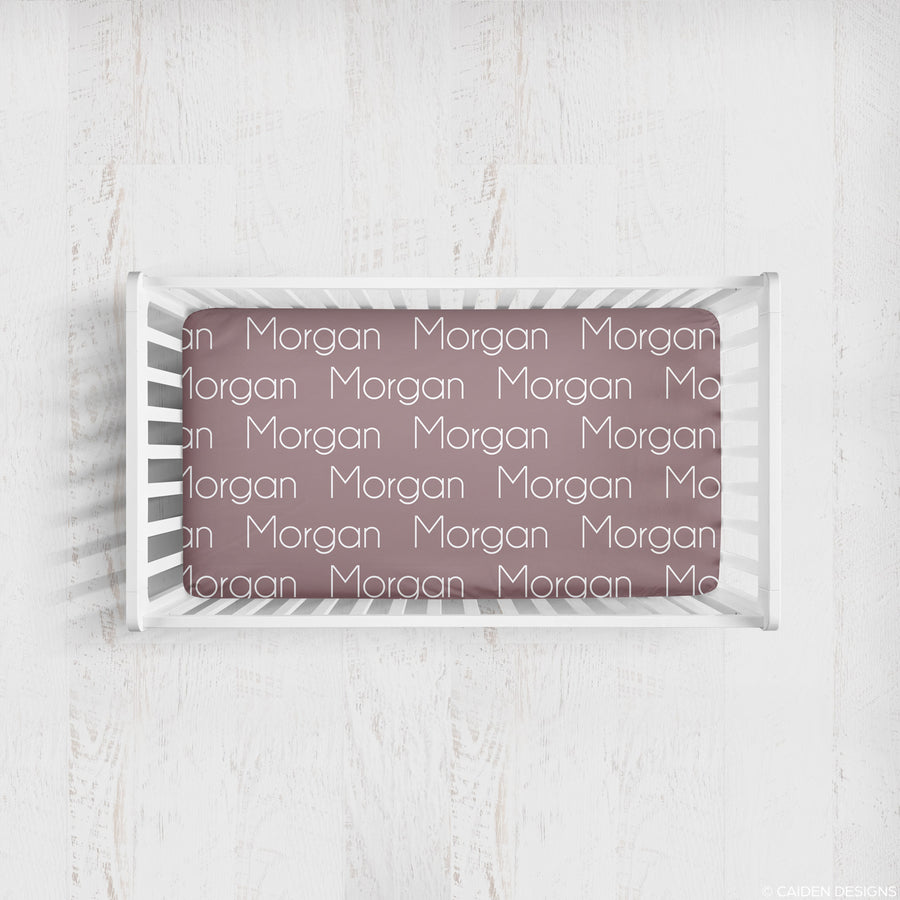 Thin Block Personalized Name Crib Sheet