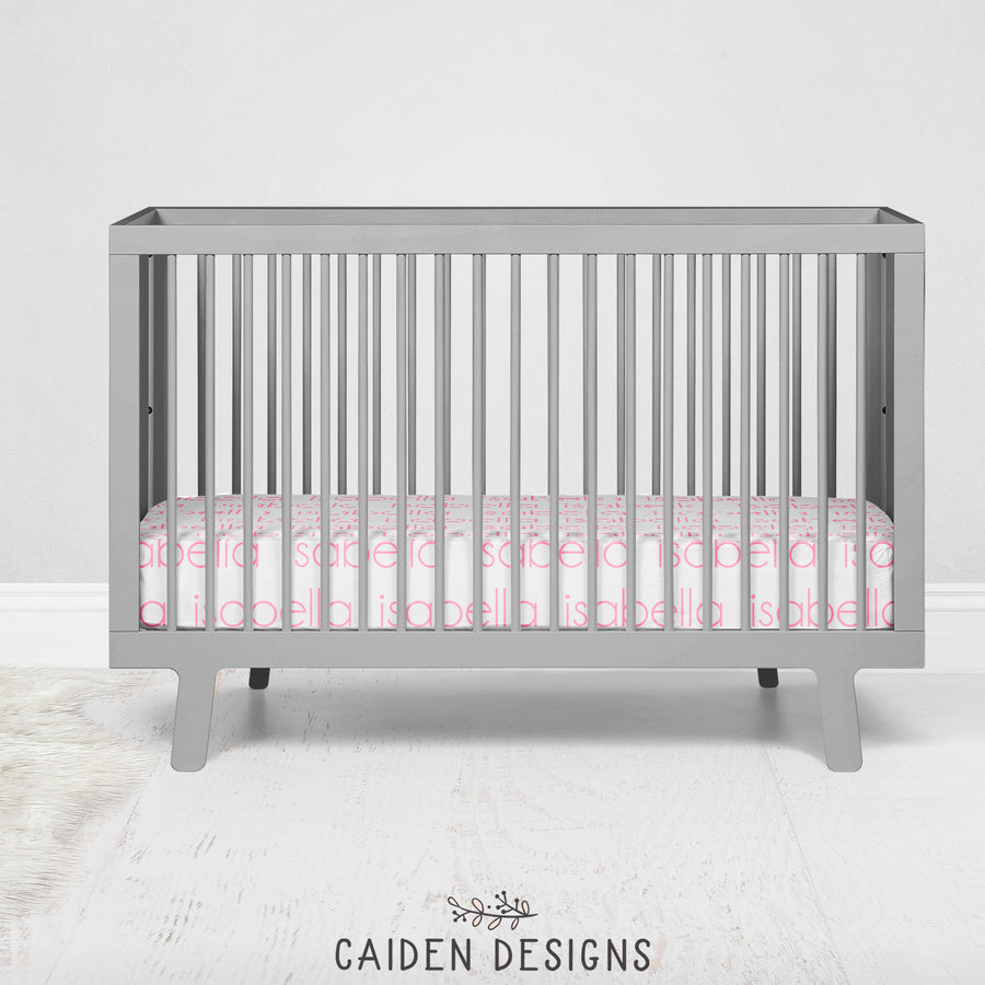 Thin Block Personalized Name Crib Sheet