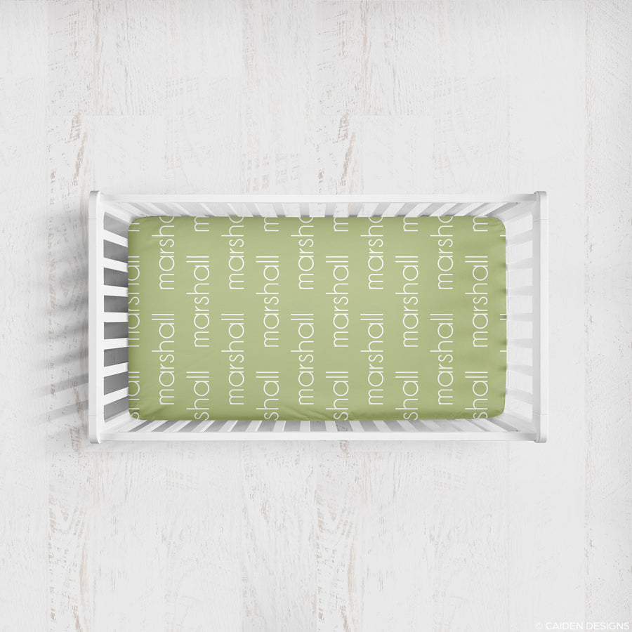 Thin Block Personalized Name Crib Sheet