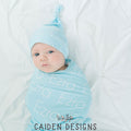 Thin Block Personalized Name Baby Swaddle Blanket